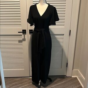 Entro Elegant Black Tie-Waist Jumpsuit